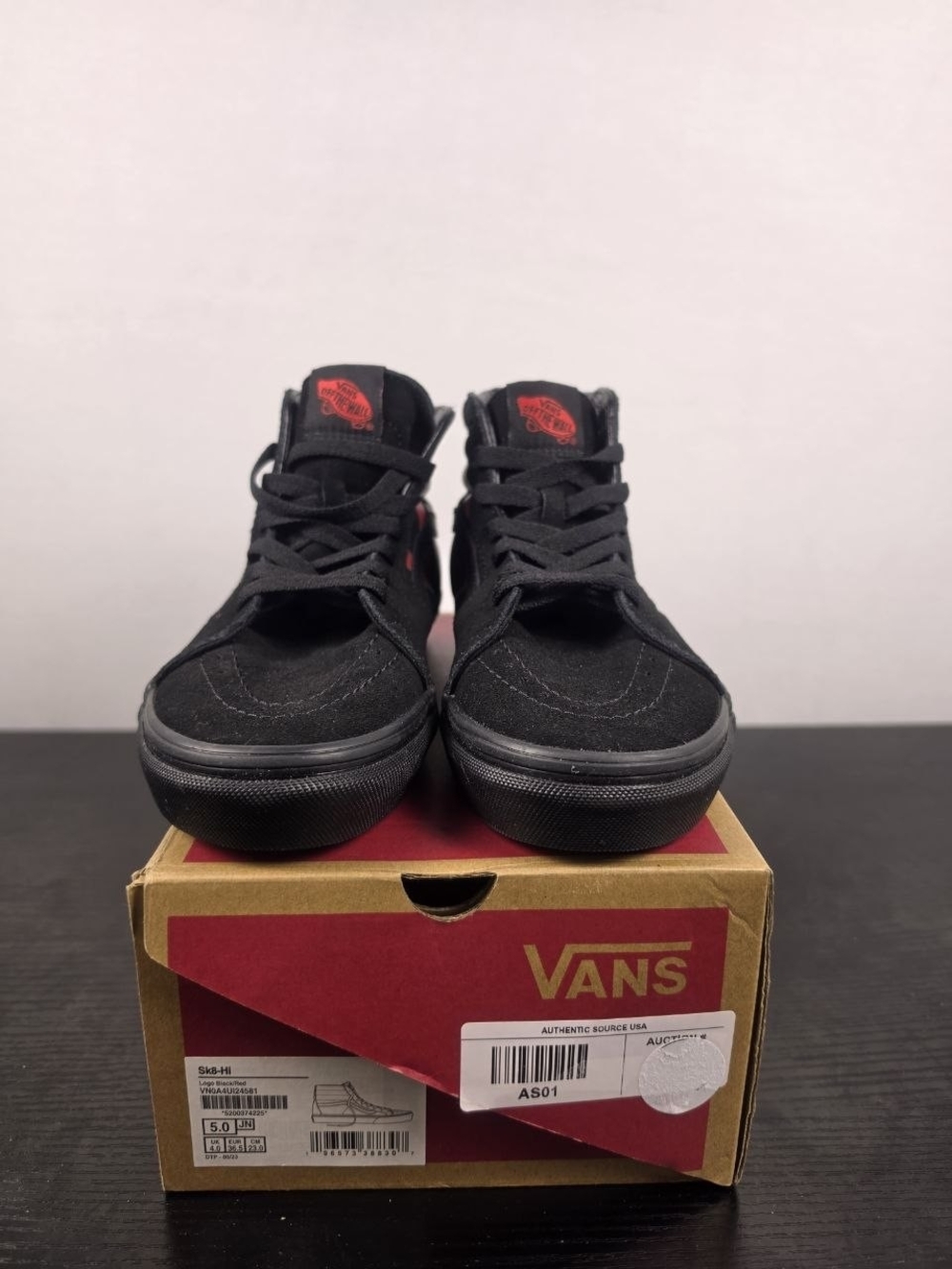 Vans Black & Red High-Top Skate Shoes